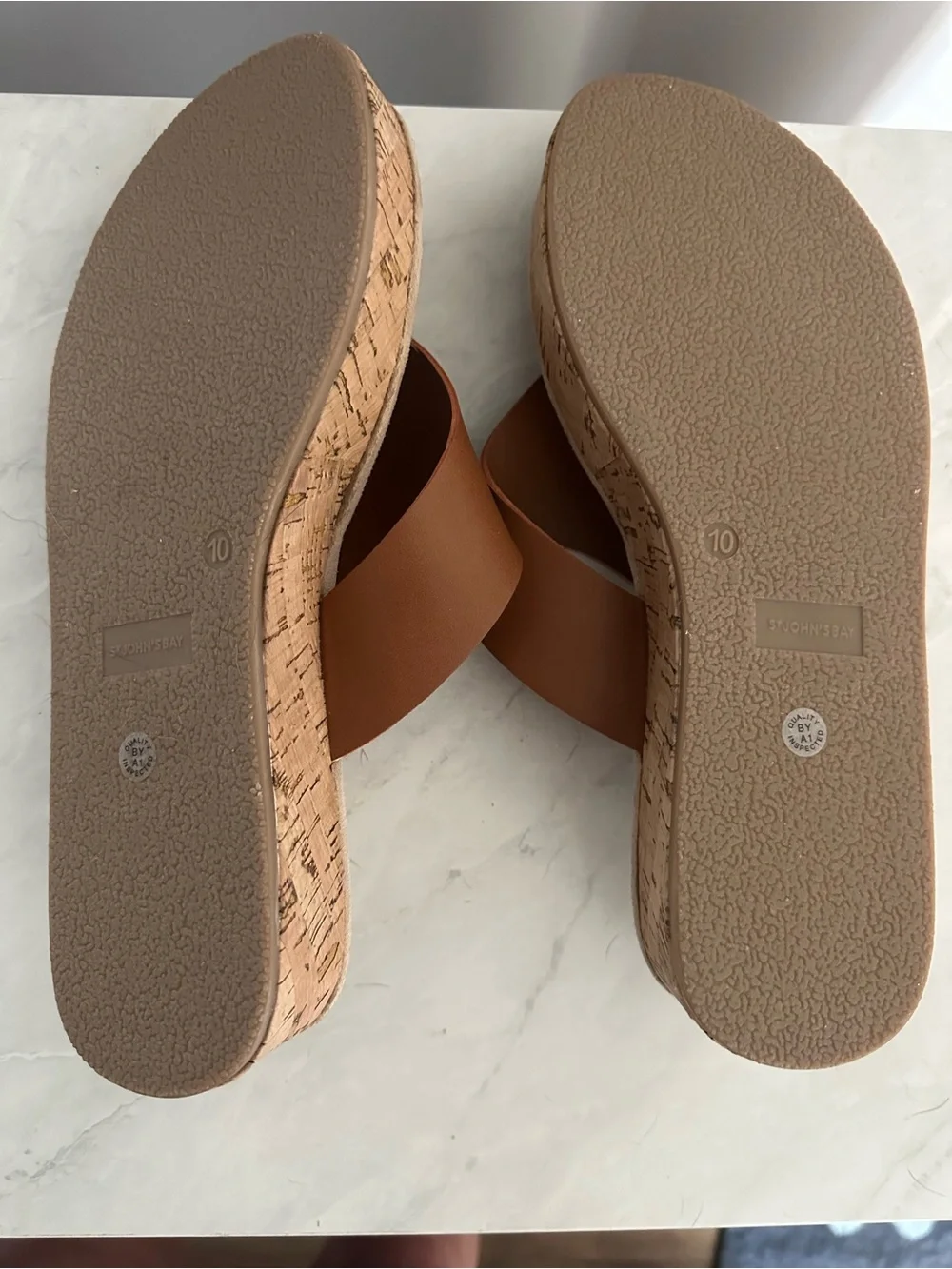 St. John’s Bay Cork Wedge Flip-Flop Sandals – Women’s Size 10 (NWOT)